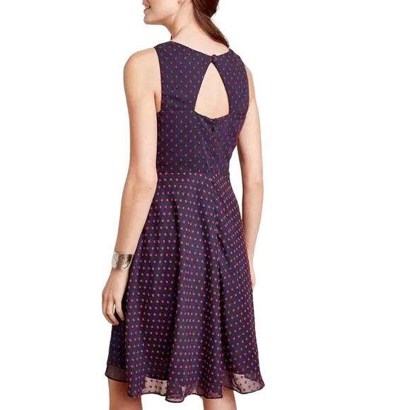 Eva Franco Maryanne Navy Blue Retro Clipdot Ruffle Dress - 2 - Picture 10 of 12